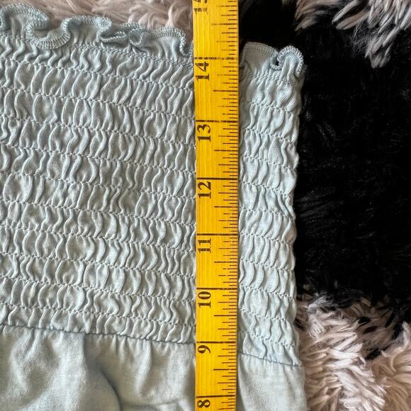 Blue Milkmaid Puff Sleeve Top Y2K Retro Cottagecore Soft Girl Small - Picture 7 of 8